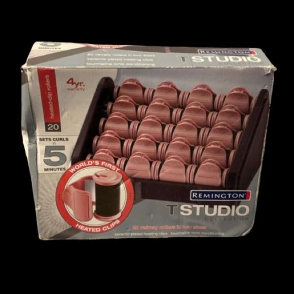 Remington VINTAGE TStudio Velvet Pink Heated Hair Rollers Set